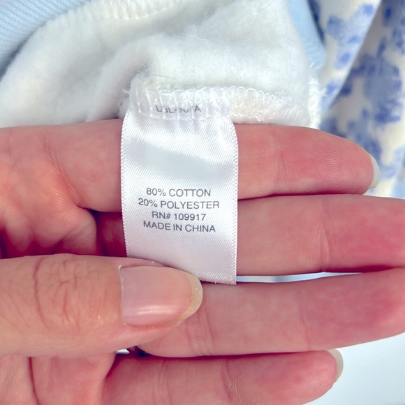 Pajamagram Women’s Fleece Lined Sweatshirt and Sweat Pants Blue Cream Sz Small - Picture 4 of 10